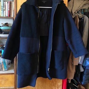 COS Midi Black Sherpa Patch Jacket